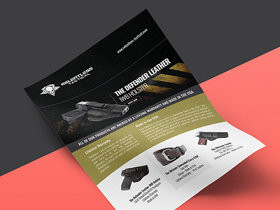 Flyer Design belt business flyer gun holster leaflet leather poster product flyer relentless stationary tactical