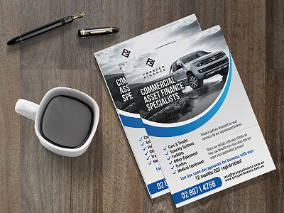 Prosper Finance Flyer Design branding car corporate identity design equipment finance graphic logo poster trucks