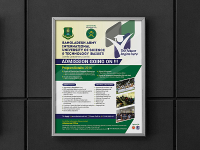 BAIUST Poster Design admission army bangladesh college international poster school science technology university