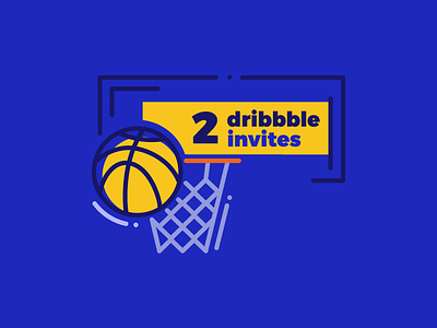 2 Dribbble Invites draft dribbble giveaway illustration invitation invite invites player