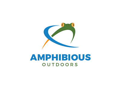 Amphibious Outdoors Logo amphibious branding business clean company corporate creative design frog identity logo logo 3d