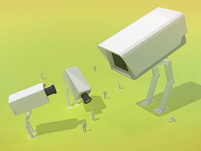 Big Brother. Little Brother 3d illustration poly