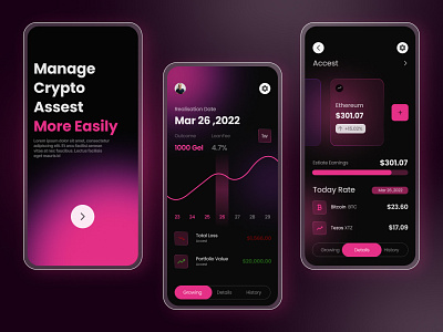 Crypto Wallet And Market App Concept Design. app best works bitcoin blockchain crypto crypto exchange crypto trading cryptocurrency earning app design exchange finance fintech inspiration ios ios app design pro pro designer pro designs ui ux