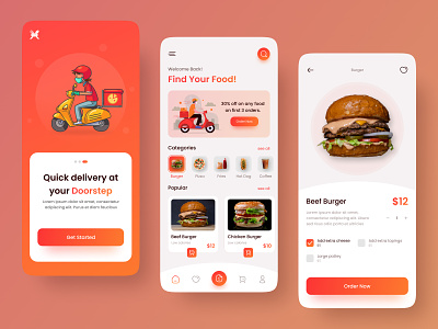Food Delivery App UI Design.