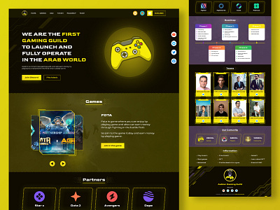 Gaming Guild Landing Page Design. Client Work.