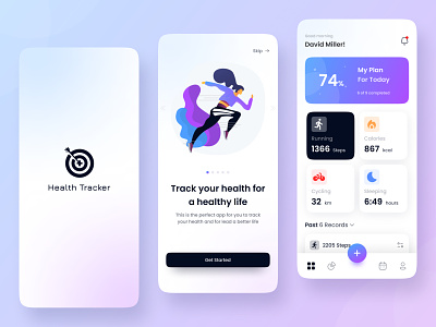 Health Tracking Mobile App Ui Design.