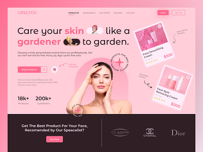 Skin Care Products Selling Website. hire ui ux designer inspiration landing page landing page ui ux latest latest website design latest website designs nft nft website premium website designs pro pro ui ux designer pro websites skin care websites trending trendy web design web design web ui ux website website ui ux