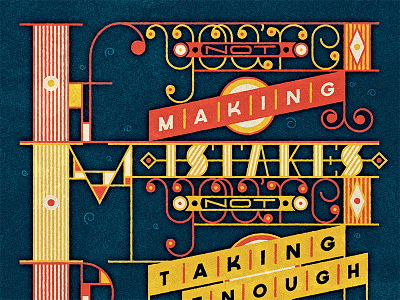 If You're Not Making Mistakes, You're Not Taking Enough Risks 60s mondrian poster print screenprint texture