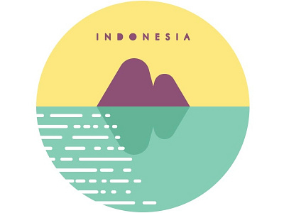 Indonesia grimace indonesia island logo pacific ripples water waves