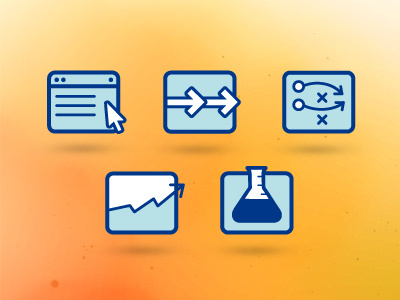 Analytics software icon set