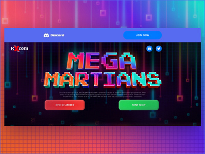 MEGA MARTIANS - NFT PROJECT bitcoin blockchain branding clean crypto crypto website cryptoart cryptocurrency design illustration landing landing page logo nft ui ui design user interface uxui vector web design