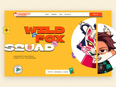 WILD FOX SQAD | NFT design concept blockchain branding cryptoart cryptocurrency design nft ui