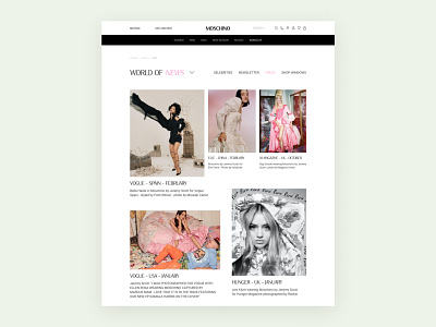 MOSCHINO | ONLINE STOR FASIOM branding clothe design fashion moschino news online store ui uxui webdesign website