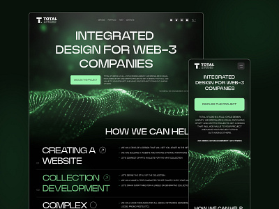 Site WEB-3 TOTAL-STUDIO blockchain branding cryptoart cryptocurrency design nft ui