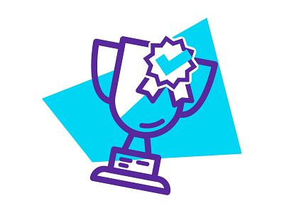 Trophy Icon - Descomplica landing asset color colorful geometric icon icondesign landings monochromatic outline prize trophy ui