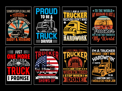 Truck Driver T-shirt Design Bundle