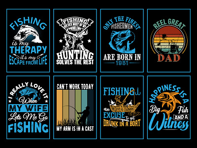 Fishing T-shirt Design Bundle