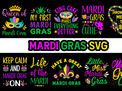 Mardi Gras T-shirt Design Bundle black history woman black pride svg lives matter