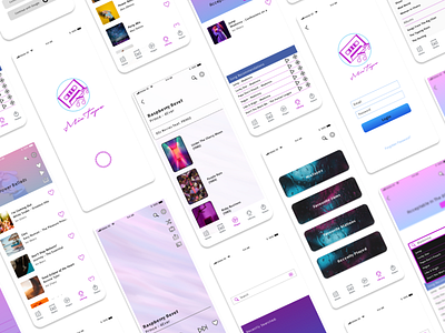 MixTape 80s Music App - Light Mode - Various Screens 80s app appdesign design ui uidesign uxdesign