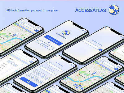 AccessAtlas - location based maps application accessibility accessibledesign app appdesign design maps portfolio responsivedesign ui uidesign ux uxdesign