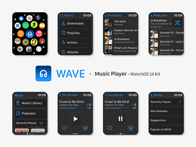 DailyUI Challenge - Day 9 app appdesign applewatch dailyui dailyuichallenge design music player portfolio ui uidesign uxdesign watchos