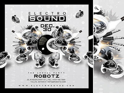Electro Sound Party Flyer artwork cd club cover electro event flyer music night party sound urban