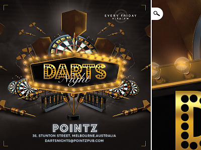 Darts Pub Night Or Club Flyer championship club darts flyer game night player promotion pub target tournament