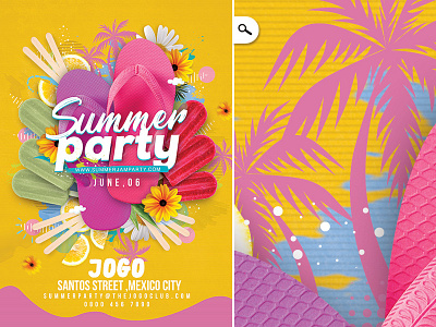 Seasonal Summer Party bash beach break club holidays party print seasonal spring summer tropical vacation