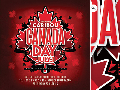 Canada National Day Party Flyer canada canada day celebration club event flyer holiday maple leaf national day north america party print
