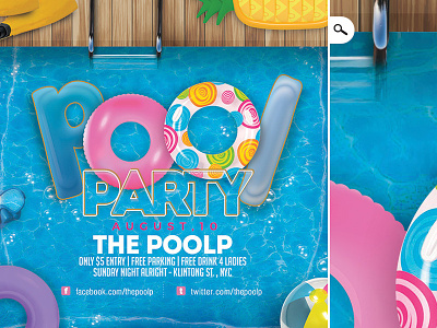 Summer Pool Party Club Flyer bash break buoy club event flyer party pool poolside print seasonal summer