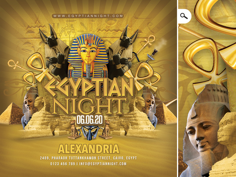 Themed Egyptian Night Party Flyer by n2n44 on Dribbble