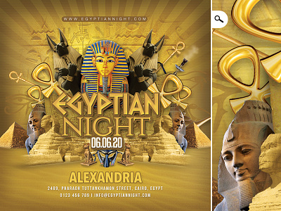 Themed Egyptian Night Party Flyer arabian night club costume egyptian event flyer museum night party show theme themed