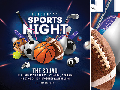 Bar Sport Unlimited Night Flyer bar baseball basketball club flyer football game night pub soccer sport unlimited