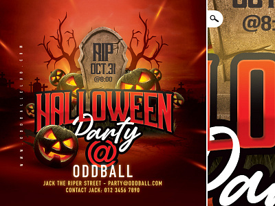 Halloween Night Club Party Flyer bash celebration club event flyer halloween night party print pumpkin spooky