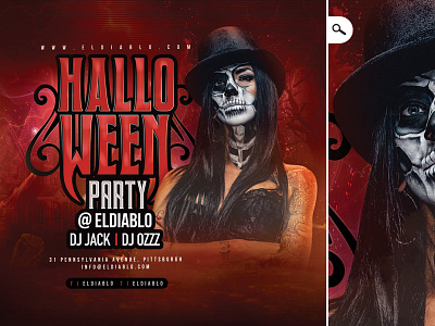 Halloween Themed Night Club Party Flyer