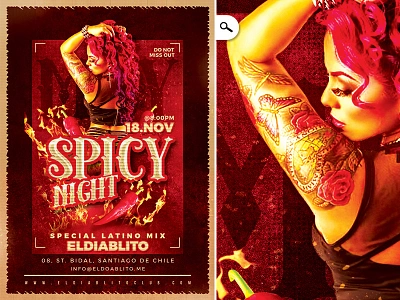 Spicy Night Club Party club dj eve event flyer latin mix night night out party sexy spicy