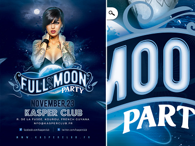 Full Moon Party Flyer bash blue moon club eve evening event flyer full moon moon party squared themed