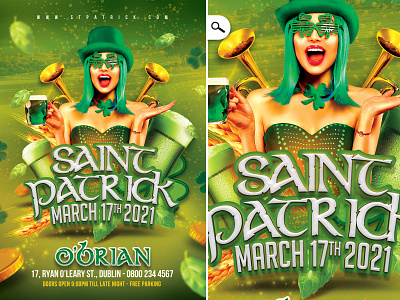 Saint Patrick Party Flyer ale beer celebration club flyer ireland lager national day party st pat st patrick