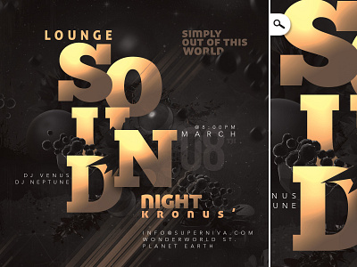 Lounge Sound Party Flyer beat club dj eve evening event flyer lounge music night sound vibe