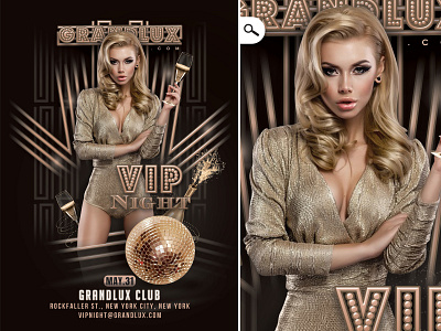 Vip Night club Flyer template birthday classy club eve evening event flyer lounge night print themed vip