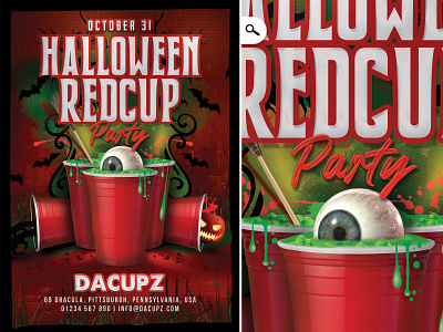 Halloween Red Cup Party Flyer trick or treat