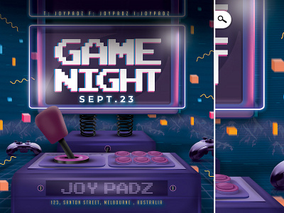 Video Game Night Flyer e sport night screen
