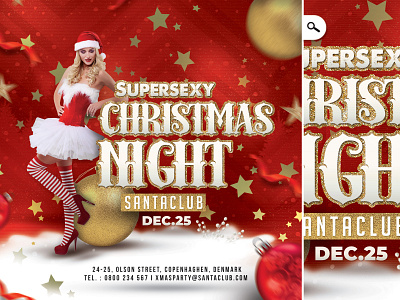 Sexy Christmas Party Flyer appearance celebration club party
