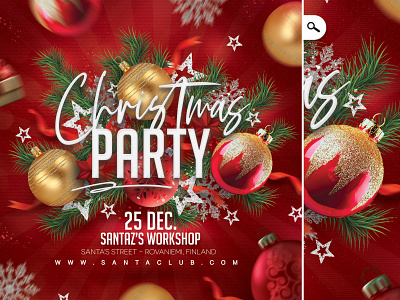 Christmas Party Flyer 2021 ball boxing day party special eve