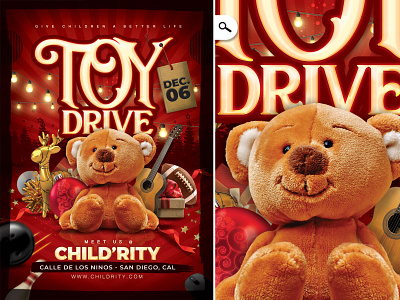 Christmas Toy Drive Flyer club poor child xmas