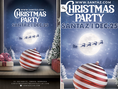 Christmas Night Club Party Flyer event holiday party xmas