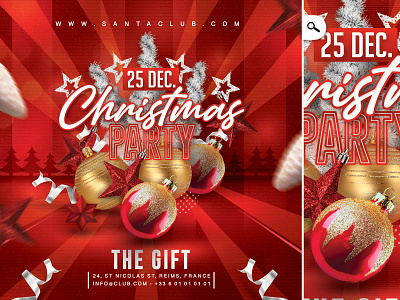 Red Christmas Party Flyer