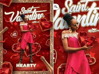 Saint Valentine Day Party Flyer valentine