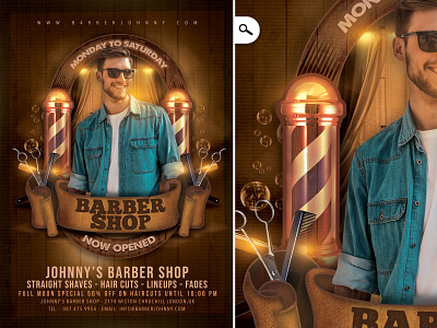 Barber Shop Hipster Flyer advertising barber shop barbershop business corporate cut flyer shaving themed