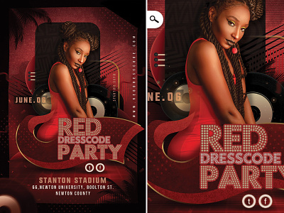Red Dresscode Party Flyer eve event